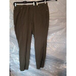 Catherine's knit jean pull-on pants women's 22/24w green